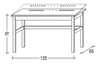 Dřevěný psací stůl bílo-hnědý. Gazel